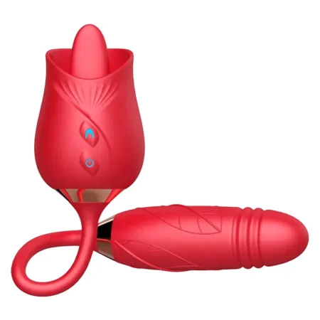 Dual Tongue Rose Vibrator Toy