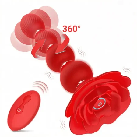 Rose Beaded Vibrating Anal Plug