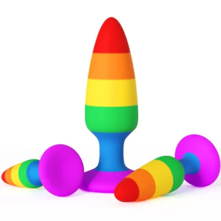 Rainbow Silicone Training Plug Set